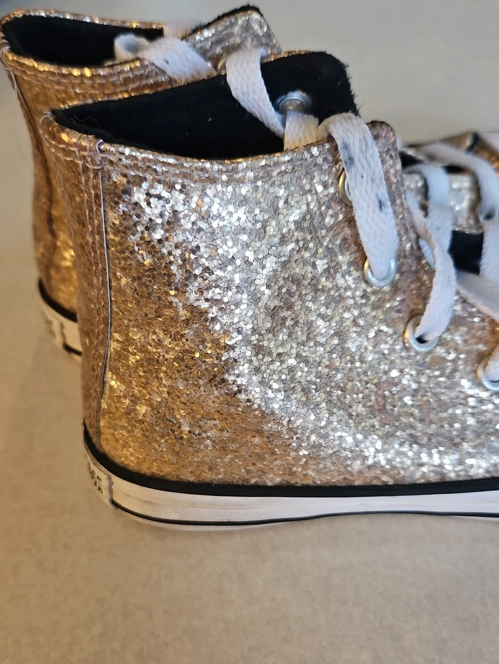 Youth Gold High Top Converse Sneakers